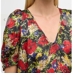 Floral V-Neck Women's Top